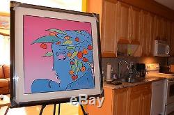 Peter Max, Blue Lady Planet Limited Edition Serigraph 182/300, Original Signed