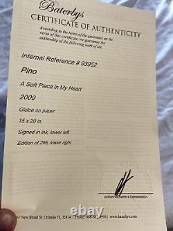 Pino A Soft Place In My Heart Limited Edition Giclee Hand Signed, COA