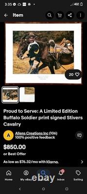 Proud to Serve Don Stivers Signed Limited Edition Print Buffalo Soldiers