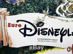 RARE VINTAGE ORIGINAL 1992 EURO DISNEYLAND LIMITED EDITION SOUVENIR MAP signed