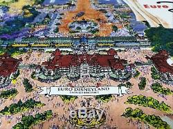 RARE VINTAGE ORIGINAL 1992 EURO DISNEYLAND LIMITED EDITION SOUVENIR MAP signed