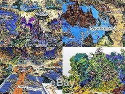 RARE VINTAGE ORIGINAL 1992 EURO DISNEYLAND LIMITED EDITION SOUVENIR MAP signed