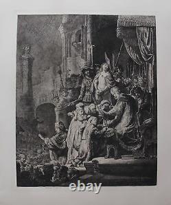 REMBRANDT CHRIST BEFORE PILATE Amand Durand Plate Signed Art Etching