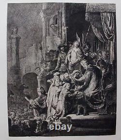 REMBRANDT CHRIST BEFORE PILATE Amand Durand Plate Signed Art Etching