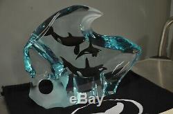 ROBERT WYLAND Orca Harmony Bronze and Lucite Limited Edition Sculpture 813/950