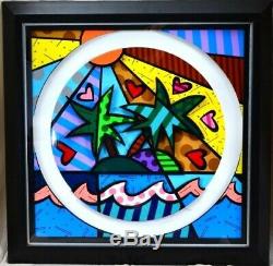 ROMERO BRITTO 3D Paradise Tondo SOLD OUT LIMITED EDITION SIGNED Framed COA