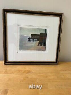 Rare Anne Packard signed, numbered limited edition framed print Pier House Ocean