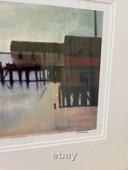 Rare Anne Packard signed, numbered limited edition framed print Pier House Ocean