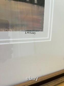 Rare Anne Packard signed, numbered limited edition framed print Pier House Ocean