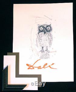 Rare The Blue Owl 1968 Salvador DALI Vintage Fine Art Lithograph Signed