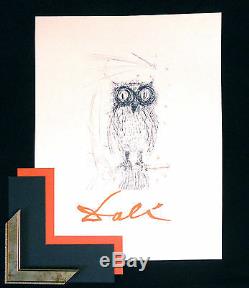 Rare The Blue Owl 1968 Salvador DALI Vintage Fine Art Lithograph Signed