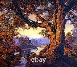 Riverbank Autumn 30x44 Hand Numbered Edition Maxfield Parrish Art Deco Print