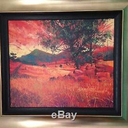 Rolf Harris Signed Limited Edition Framed Print 120 Of 195 Rocky Outcrop Sunset