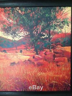 Rolf Harris Signed Limited Edition Framed Print 120 Of 195 Rocky Outcrop Sunset