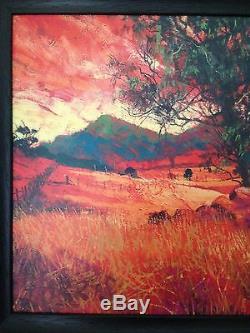 Rolf Harris Signed Limited Edition Framed Print 120 Of 195 Rocky Outcrop Sunset