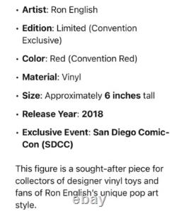 Ron English SIGNED Lucky Cat Grin Convention Red Art Limited Edition SDCC 2018