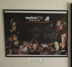 Ronda Rousey Autographed Metro PCS Limited Edition Poster. VERY RARE