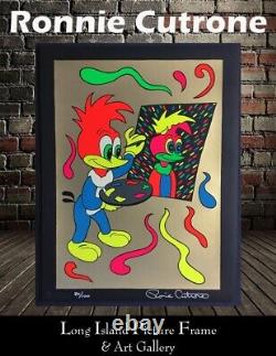 Ronnie Cutrone Putting On A Face Woody Woodpecker L/ED S/N Serigraph Gold 1989