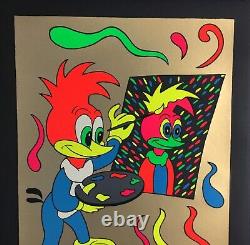 Ronnie Cutrone Putting On A Face Woody Woodpecker L/ED S/N Serigraph Gold 1989