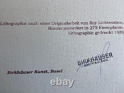 Roy Lichtenstein Lithograph COA Original Signed Op Limited Edition