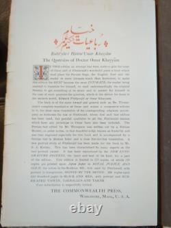 Rubaiyat Of Omar Khayyam Edward Fitzgerald 95 Copies Japan Paper 1907 Signed