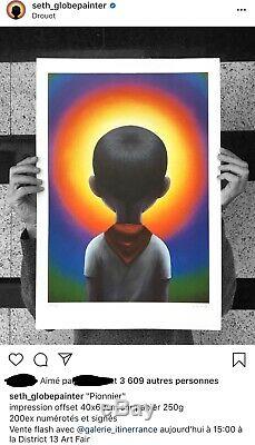 SETH Globepainter Limited Edition Giclée Pionnier Signed Numbered Invader Drouot