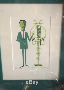 SHAG Josh Agle Walt and José Framed Serigraph Art Print Jose Tiki Room Disney