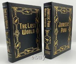 SIGNED Easton Press 2V JURASSIC PARK LOST WORLD Michael Crichton LIMITED Edition