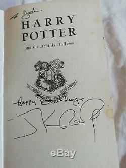 SIGNED First Edition Harry Potter and the Deathly Hallows HB with COA RARE