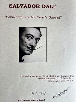 Salvador Dalì Lithograph, Angelo Gabriele, COA Signed Limited Edition