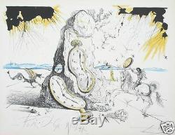 Salvador Dali Original Signed Lithograph Cosmic Rays Resuscitating Soft Watches