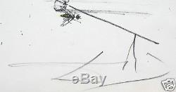 Salvador Dali Original Signed Lithograph Cosmic Rays Resuscitating Soft Watches