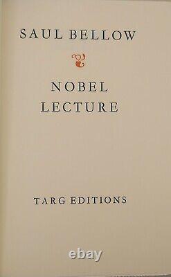 Saul Bellow The Nobel Prize Lecture Signed Limited Edition