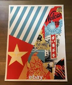 Shepard Fairey Obey WELCOME VISITORS Signed Numbered Screen Print