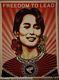 Shepard Fairey Original Signed Limited Edition Freedom To Lead Obey Giant Aung