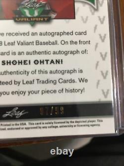 Shohei Ohtani RC AUTO /99 2018 Leaf Valiant! Sharp Card worthgrading! Angels