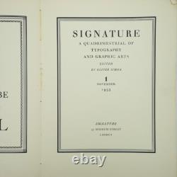 Signature November 1935. SIMON, Oliver, (Ed.) 1935 1st Edition SIGNED