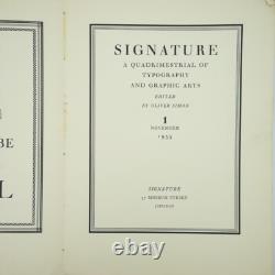 Signature November 1935. SIMON, Oliver, (Ed.) 1935 1st Edition SIGNED