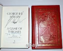 Signed A GAME OF THRONES by George R R Martin LEATHER Slip Case LIMITED EDITION