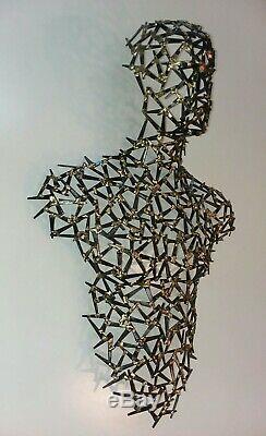 Signed Corey Ellis Limited Edition Nude Male Metal Wall Sculpture Mid Century