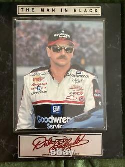 Signed Dale Earnhardt The Man In Black Limited Edition Of 10,000 Plaque RARE