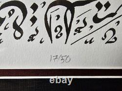 Signed Everitte Barbee Limited Edition Sanskrit Calligraphy Lithograph 31x23 Art