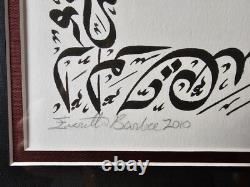 Signed Everitte Barbee Limited Edition Sanskrit Calligraphy Lithograph 31x23 Art