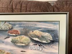 Signed Hsing Hua Chang Limited Edition Lithograph of a Fish Pond Lilly Pads