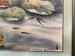 Signed Hsing Hua Chang Limited Edition Lithograph of a Fish Pond Lilly Pads