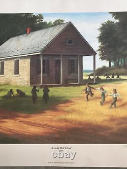Signed Limited Edition Mark Twain Noe Print Brown's Mill School 95/500, 1983