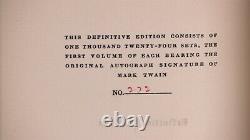 Signed. Mark Twain Definitive Edition. Complete 37 volume set