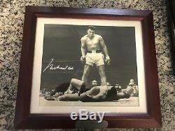 Signed Muhammad Ali Photo Over Liston Fossil Watch Set With Box Limited Edition