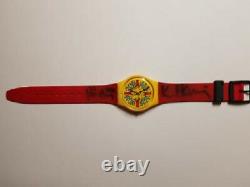 Signed Vintage 1985 Swatch Watch Modele Avec Personnages GZ100 Keith Haring