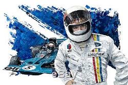 Sir Jackie Stewart Signed 3-Times F1 World Champion Giclee Limited Edition print